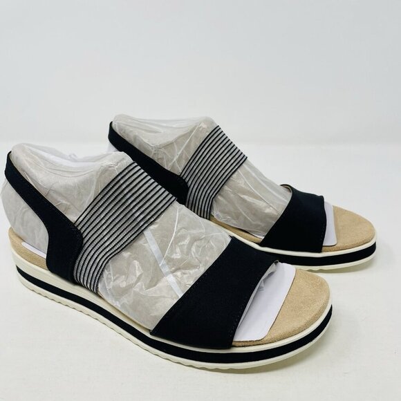 Lifestride Womens 8.5M Zing Round Open Toe Wedge Slingback Sandals in Black $69 - Picture 2 of 9